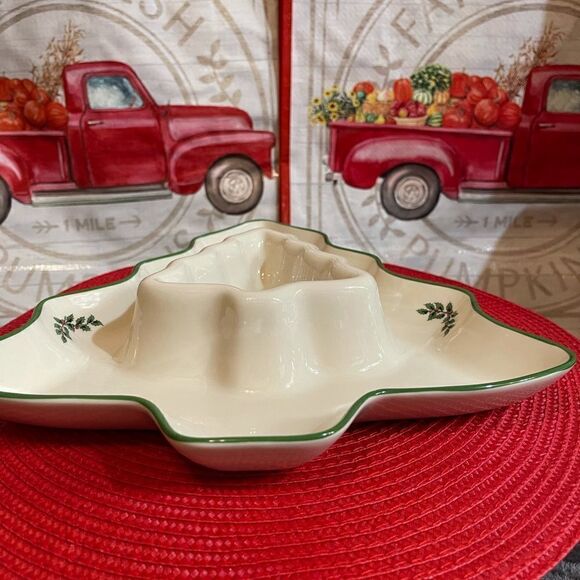 Spode Christmas Tree chip and dip bowl NWT - Picture 5 of 12
